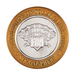 .999 Silver Stratosphere Las Vegas, Nevada $10 Casino Limited Edition Gaming Token