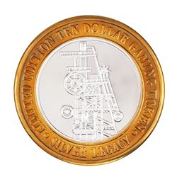 .999 Fine Silver Silver Legacy Reno, Nevada $10 Limited Edition Gaming Token