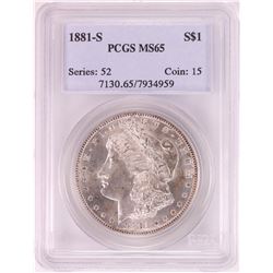 1881-S $1 Morgan Silver Dollar Coin PCGS MS65
