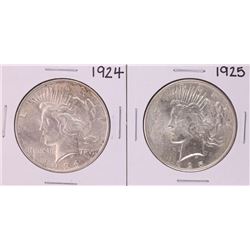 Lot of 1924-25 $1 Peace Silver Dollar Coins