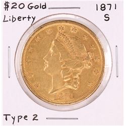 1871-S $20 Liberty Head Double Eagle Gold Coin