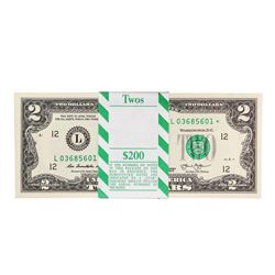 Pack of (100) Consecutive 2013 $2 Federal Reserve STAR Notes San Francisco