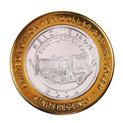 .999 Silver Sands Regency Reno, Nevada $10 Casino Limited Edition Gaming Token