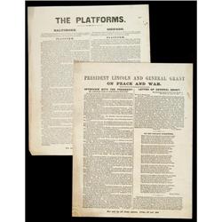 1864 Platforms For Republican and Democratic Parties