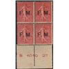 Image 1 : France #M4 F-VF-LH **FRANCHISE MILITAIRE BLOCK OF 4 WITH INSCRIPTION B 1010 27**, gum is disturb, CA