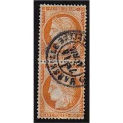 France #59d VF USED RARE PAIR SON CDS *PAIR RE-ENFORCED TO AVOID SEPARATION*