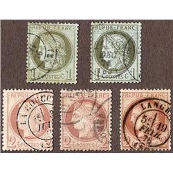 France USED #50-50a-51-51a-51var (Yvert #50-50a-51-51a-51var)    CAT100€   CHOICE CANCEL