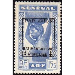 France YVERT#6+7 XF-NH *SENEGAL AIRMAIL OVERPRINTED (PAR AVION BATIMENT DE LIGNE RICHELIEU)* CAT-117