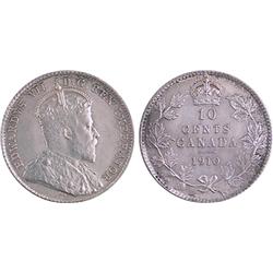 Canada 10¢ 1910 AU55