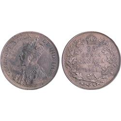 Canada 25¢ 1911 AU55