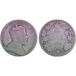 Canada 50¢ 1903 Fair/G + 1904 Fair/G