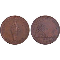 Province of Canada 1/2 Penny 1852 AU55