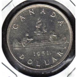 Canada 1$ 1951  UNC-BU (SHORT REAR LINES)