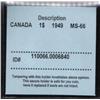 Image 3 : Canada 1$ 1949 MS-66 C.C.C.S. CERT.