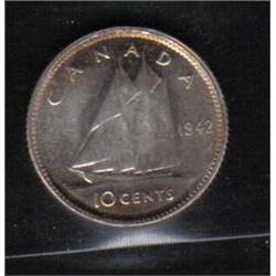 Canada 10¢ 1942 MS-64 C.C.C.S. CERT.