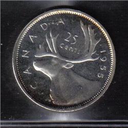 Canada 25¢ 1955 PL-65 I.C.C.S. CERT.