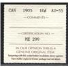 Image 3 : 10¢ Canada 1905 AU-55 ICCS CERT