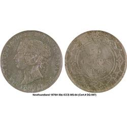 50¢ Newfoundland 1876-H MS-64 ICCS