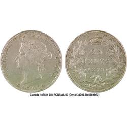 25¢ Canada 1875-H AU50 PCGS