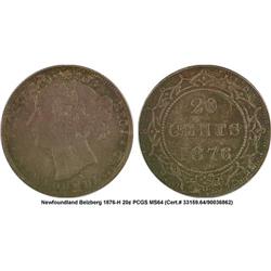 20¢ Newfoundland Belzberg 1876-H MS-64 PCGS