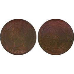 1¢ Canada 1876H MS64 ICCS