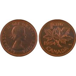 1¢ Canada 1937-39, 47, 49, 50 and 54 (7 coins, all MS64 Red).