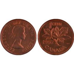 1¢ Canada 1957 MS65 ICCS