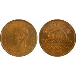5¢ Canada 1942 MS65 ICCS