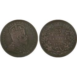 25¢ Canada 1906 AU50 ICCS
