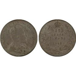 25¢ Canada 1907 EF40 ICCS