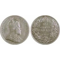 25¢ Canada 1910 AU50 ICCS