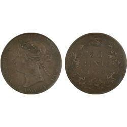 50¢ Canada 1870 VF20 ICCS
