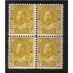 #113 F-VF NH LH BLOCK 4 *ADMIRAL* C$165,07