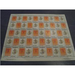 #564-65i XF-NH INDIANS FULL SHEET OF 50 *MF PAPER* C$250,00