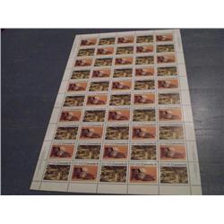 #570-71var XF-NH FLUORESCENT PAPER INDIANS FULL SHEET OF 50