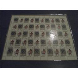 #576-77var XF-NH INDIANS FULL SHEET OF 50 *CLOUD VARIETY ON POSITION 22*