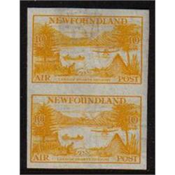 NEWFOUNDLAND #C14a VF-LH IMPERF PAIR *WATERMARK PAPER*