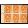 Image 1 : Canada #106b-var XF-NH BK PANE OF 6 WITH DOT IN *O* VARIETY *SCARCE*