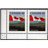 Canada #1356var XF-NH PAIR *TWO RED LIGHT UNDER FLAG VARIETY*