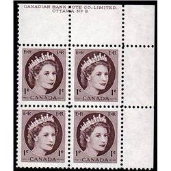 #337ii UPPER RIGHT VF-NH PLATE BLOCK4 No9 *FLUORESCENT PAPER*