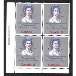 #620ii XF-NH LL BLOCK 4 *F PAPER VARIETY*