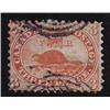 Image 1 : #12 Perforated Pence Three Pence, Dark Orange Red,