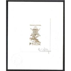 WALLIS & FUTUNA #343 PROOF SIGNED BROWN COLOR