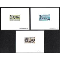 FRENCH POLYNESIE #468 to 470 PROOF DELUXE CARD *ARMES ET OBJETS USUELS*