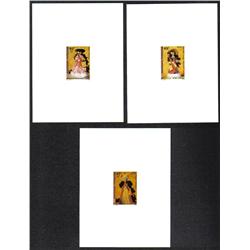 FRENCH POLYNESIE #486 to 488 PROOF DELUXE CARD *DOLLS*