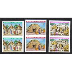 HAUTE-VOLTA #263-65 XF-NH PROOF + IMPERF PAIR