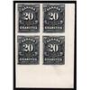 Image 1 : Canada CIGARETTES 20c BLOCK 4 - 1897 SERIES GREEN SHADE
