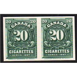 Canada CIGARETTES 20c PAIR - 1897 SERIES BLACK SHADE