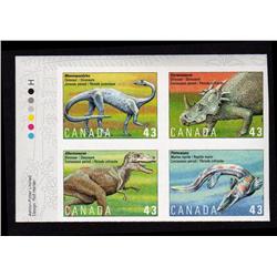 #1495-98var XF-NH UL IMPERF BLOCK 4 *DINOSAURS*