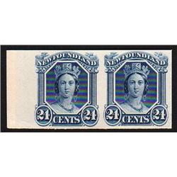 NEWFOUNDLAND #31p XF MARGIN PROOF PAIR
